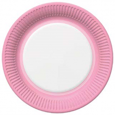 Papírový talíř 23cm 8ks růžový
