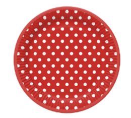 Papírový talíř červený 8ks