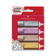 Zvýrazňovače Faber-Castell Metallic 4ks