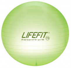 Gymnastický míč LIFEFIT® TRANSPARENT 75 cm, sv. zelený