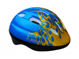 Dětská cyklo helma SULOV® JUNIOR, vel. L, modrá s plameny