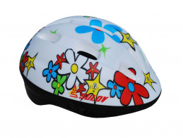 Dětská cyklo helma SULOV® JUNIOR, vel. L, bílá s květy