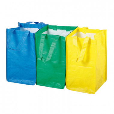 Tašky na tříděný odpad 3×21l
