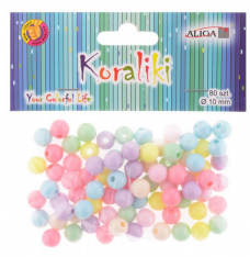 Plastové korálky 80ks pastelové