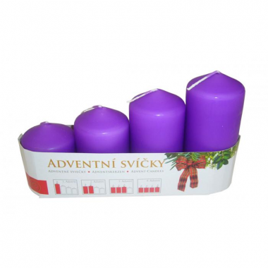 Adventní svíčky 4ks fialové