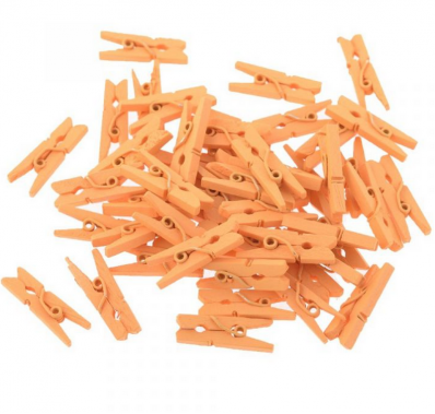 Dřevěné kolíčky oranžové 48ks