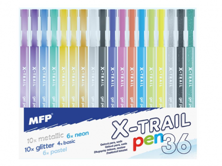 Sada gelová pera glliter pastel 36ks