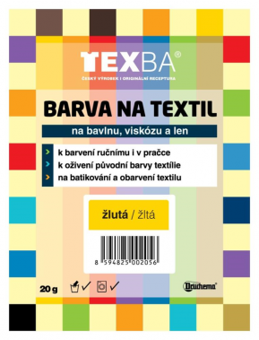 Barva na textil Texba 20g žlutá