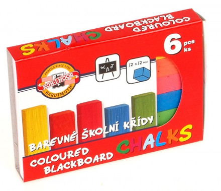 Školní křídy K-I-N 6ks mix barev