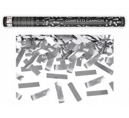 Vystřelovací konfety Proužky 60cm stříbrné