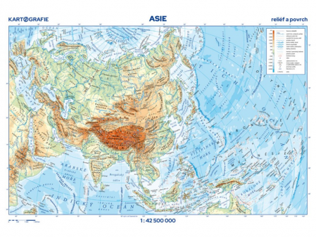 Asie příruční mapa 1 : 42 500 000