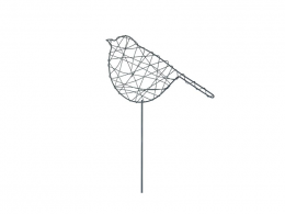 Zápich Ptáček/Srdce 47cm