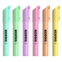 Zvýrazňovače Kores High Liner Plus Pastel 6ks