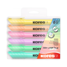 Zvýrazňovače Kores High Liner Plus Pastel 6ks