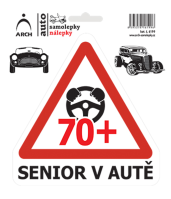 Samolepka ,,Senior v autě 70+´´