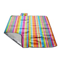 Pikniková deka CALTER® DUOS, 170x150 cm, alu fólie, pruhy duhové