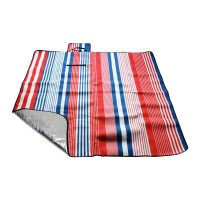 Pikniková deka CALTER® QUOD, 150x130 cm, alu fólie, pruhy modro-červené