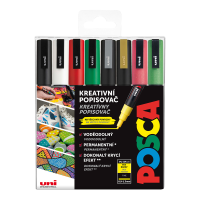 Sada popisovačů POSCA PC-3M Uni vánoční barvy