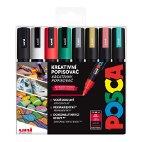 Sada popisovačů POSCA PC-5M Uni vánoční barvy