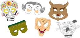 Maska k domalování Zombie 6ks
