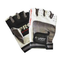 Fitness rukavice LIFEFIT® PRO, vel. M, bílé