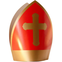 Papírová mikulášská čepice červená