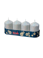 Adventní svíčky 4ks stříbrné