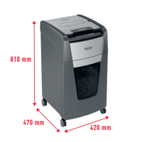 Skartovač   Rexel Optimum AutoFeed 225X křížový řez