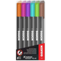 Permanentní popisovač Kores K-Marker tenký M 6ks