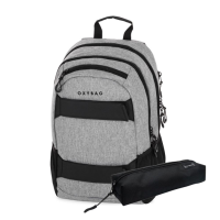 Studentský batoh+etue Oxy Sport Grey Melange