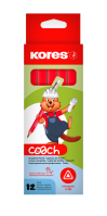 Trojhranná tužka silná Kores Coach s gumou