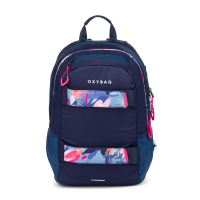 Studentský batoh+etue Oxy Sport Flowers Blue