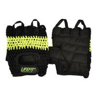 Fitness rukavice LIFEFIT® FIT, vel. S, černo-zelené
