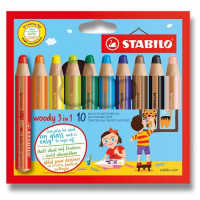 Pastelky STABILO Woody 3v1 10ks
