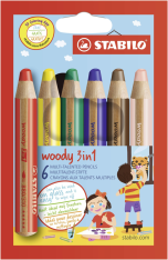 Pastelky STABILO Woody 3v1 6ks