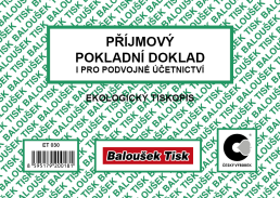 Příjmový pokladní doklad A6 i pro podvojné účetnictví