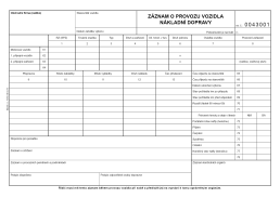 Záznam o provozu vozidla A4 číslovaný