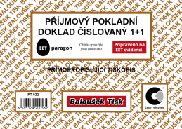 Příjmový pokladní doklad A6 číslovaný