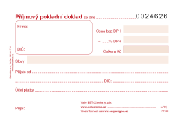 Příjmový pokladní doklad A6 číslovaný