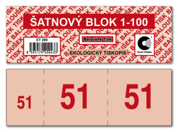 Šatnové bloky  1-100 čísel