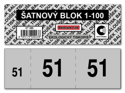 Šatnové bloky  1-100 čísel