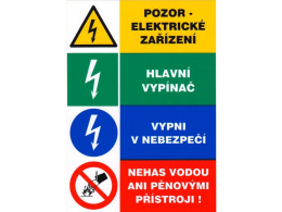 Samolepka 4x bezpečnostní tabulka