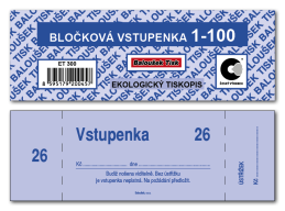Bločkové vstupenky 1 - 100