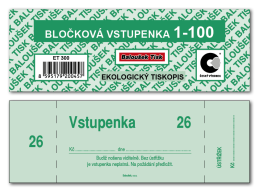 Bločkové vstupenky 1 - 100
