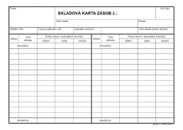 Skladová karta zásob A5