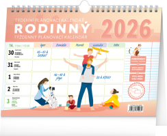 Stolní kalendář 2026 týdenní rodinný plánovací