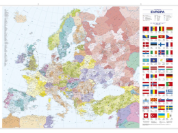Evropa administrativní dělení nástěnná mapa 1 : 4,5 mil