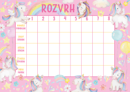 Rozvrh hodin A5 Jednorožci