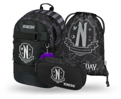 Školní set 3dílný Baagl Skate Wednesday Nevermore