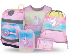 Školní set 5dílný Baagl Zippy Plus Rainbow Unicorn II